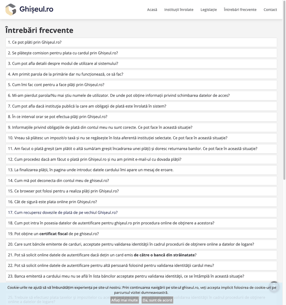 Consultă întrebările frecvente