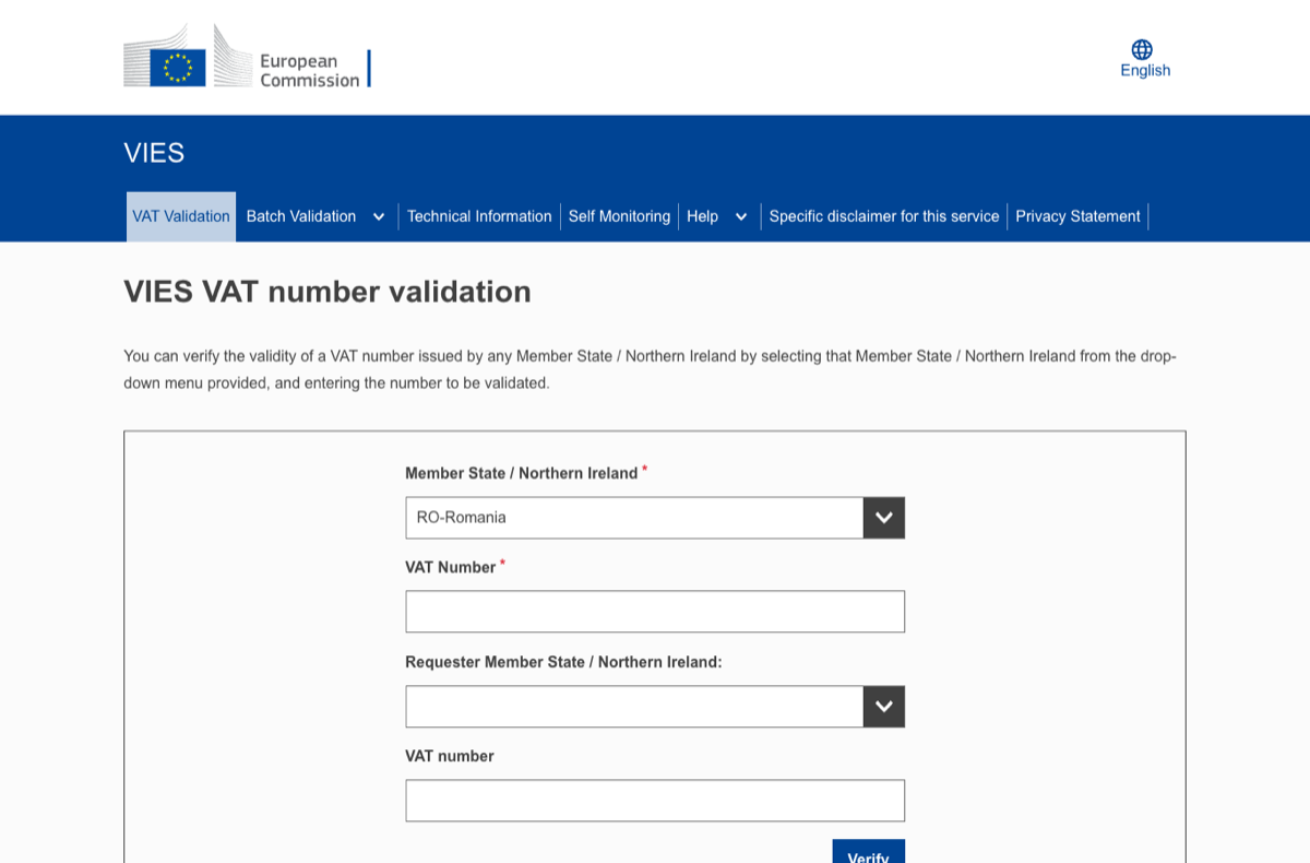 Selectează țara firmei de verificat