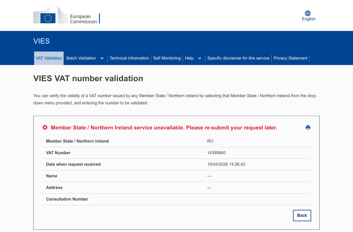 Salvează dovada (sau reîncearcă dacă serviciul e indisponibil)